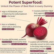 Hearten Beet Root Gummies (Sugar Free - Blueberry Flavor) 1500 mg