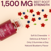 Hearten Beet Root Gummies (Sugar Free - Blueberry Flavor) 1500 mg